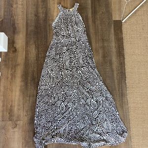 Banana Republic full length Maxi Dress brown/White